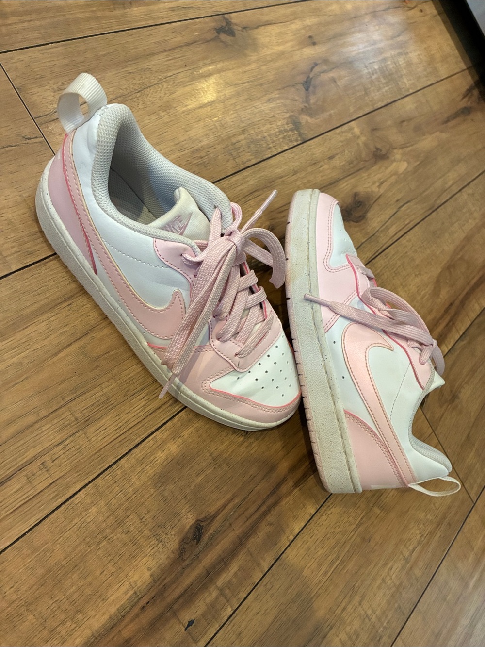 Nike Court Borough Low Dunks White and Light Pink Low-Top Sneakers